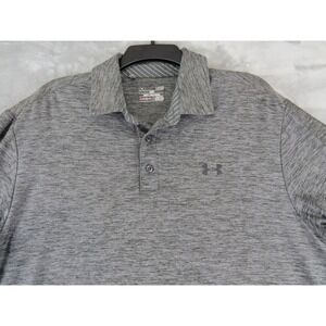 Under Armour Men's  HeatGear Loose Fit Golf Polo Large Gray Short Sleeve